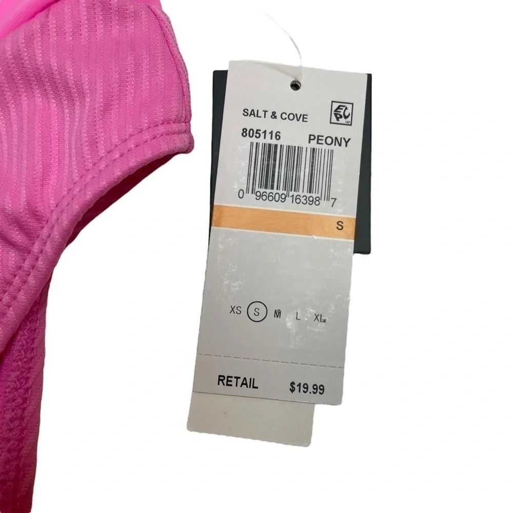 Salt + Cove Not What It Seams Swim Set Bikini Top and Bottoms Peony Pink S New